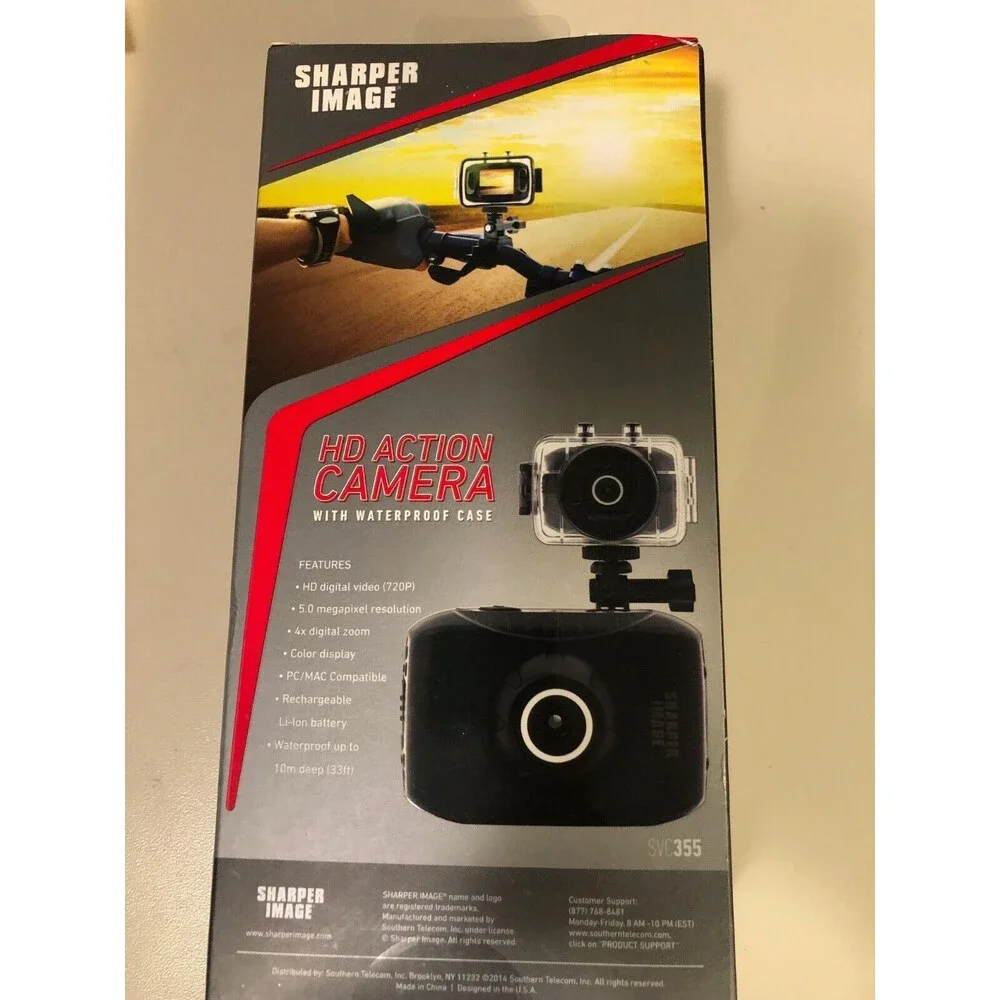 Sharper Image SVC355 Rechargeable‎ Hd Action Camera 720P with Waterproof Case